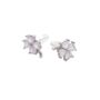 Four Leaf Clover Sterling Silver Stud Earring White, thumbnail 5 of 5