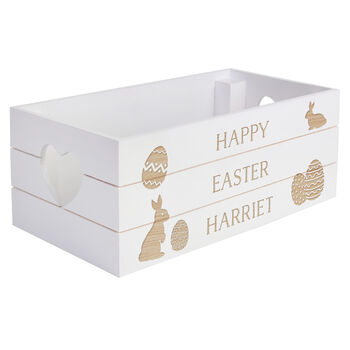 Easter Bunny Personalised White Wooden Crate, 6 of 7