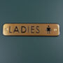 G Decor Premium Lacquered Satin Brass Door Sign Collection Engraved Symbols For Indoor Or Outdoor Display, thumbnail 5 of 9