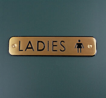 G Decor Premium Lacquered Satin Brass Door Sign Collection Engraved Symbols For Indoor Or Outdoor Display, 5 of 9