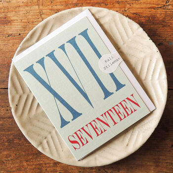 Mini Roman Numerals Seventeen Card, 5 of 5