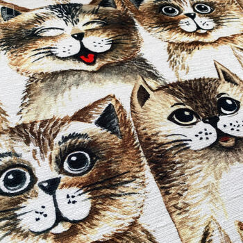 Fun Cat Faces Decorative Soft Cushion Cover, 6 of 7