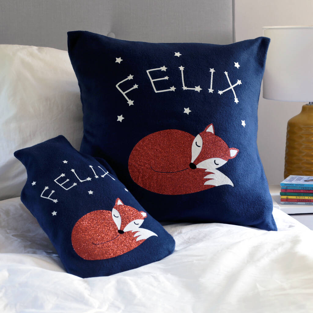 Fox Personalised Cushion And Hot Water Bottle Gift Set, 1 of 6