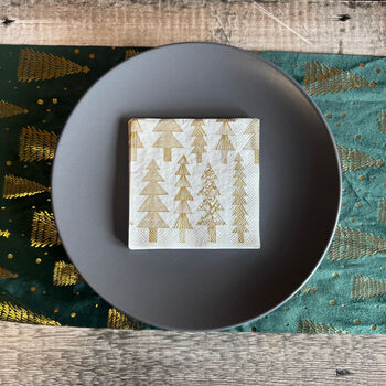 Gold Christmas Tree Cocktail Napkins – Set Of 20, 4 of 5
