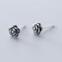 Sterling Silver Rosebud Stud Earrings, thumbnail 2 of 3