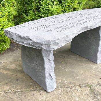 Sentimental Verse Stone Memorial Bench, 4 of 8