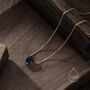 Sapphire Blue Cz Heart Pendant Necklace, thumbnail 3 of 11