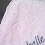 Personalised Fleece Baby Blanket With Hearts, thumbnail 5 of 6