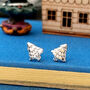 Sterling Silver Small Christmas Tree Earrings, thumbnail 1 of 12