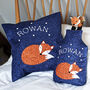 Liberty Print Fox Personalised Hot Water Bottle Cover, thumbnail 4 of 4