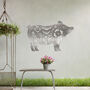 Floral Pig Metal Wall Art For Garden And Home Decor Gift, thumbnail 6 of 10