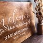 Personalised Wooden Wedding Welcome Sign, thumbnail 2 of 3