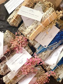 Healing Smudge Kit White Sage, Selenite, Wildflowers, 3 of 3