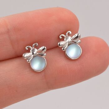 Sterling Silver Firefly Stud Earrings, 6 of 12