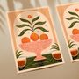 Clementines Citrus Fruit Bowl Art Print Poster, thumbnail 2 of 4