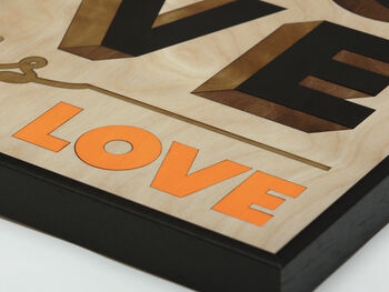 Love Is Love Black / Wooden Wall Art, 6 of 7