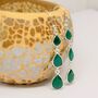 Green Onyx Sterling Silver Dangle Drop Earrings, thumbnail 2 of 7