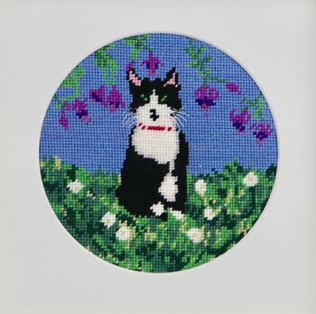 ‘Socks Clinton’ Cat Pawtrait Needlepoint Canvas Kit, 4 of 6