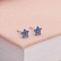 5mm Sterling Silver Blue Crystal Star Stud Earrings, thumbnail 1 of 9
