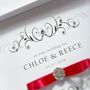Handmade And Personalised Wedding Card With Crystal Embelishment Any Colour Ribbon, thumbnail 12 of 12