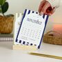 2025 Desk Calendar With Refillable Cards And Wood Stand, thumbnail 4 of 11