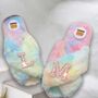 Personalised Rainbow Faux Fur Slippers, thumbnail 2 of 10