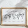 Personalised Birth Flower Line Art Print, thumbnail 5 of 10