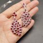 Red Ruby Sterling Silver Earrings, thumbnail 3 of 10