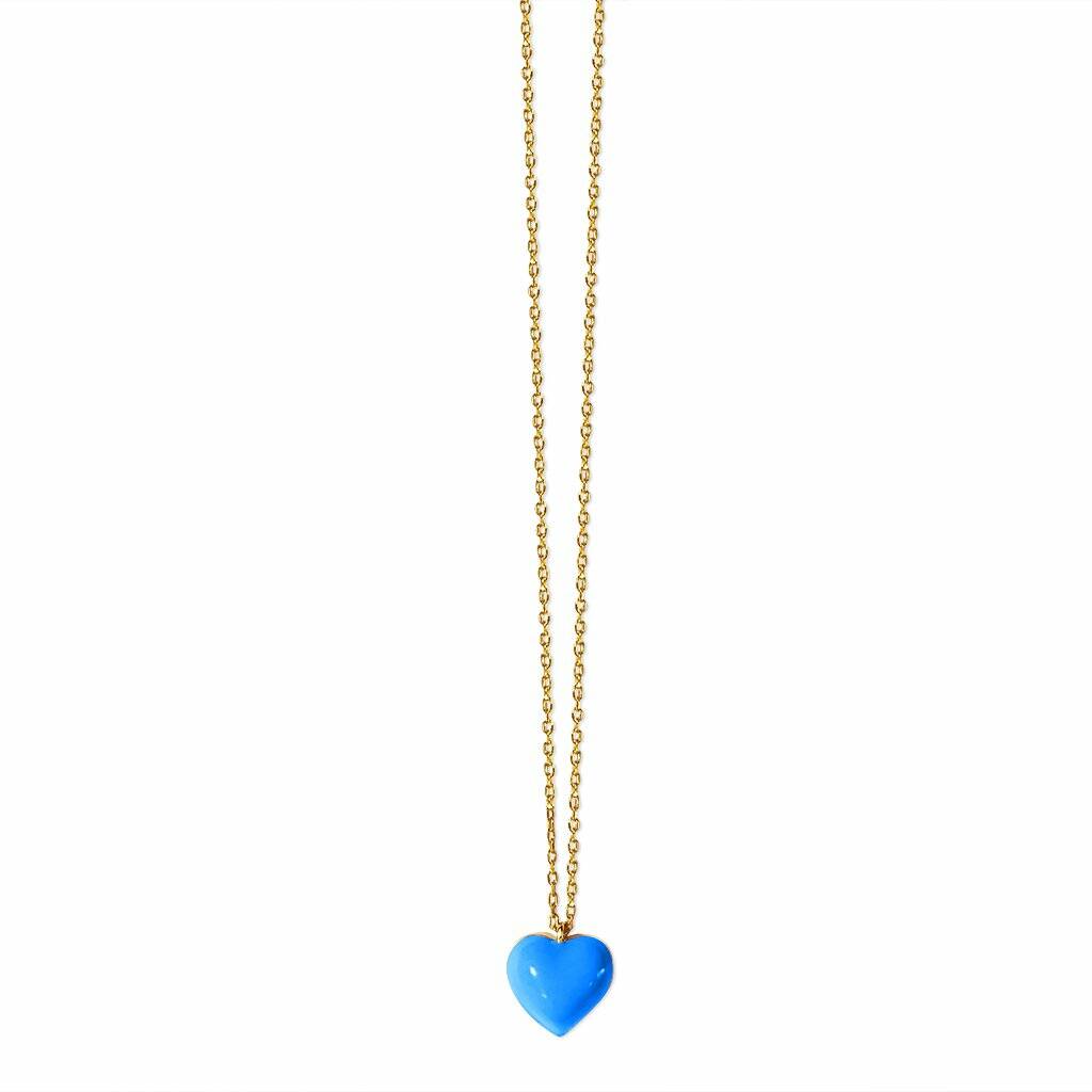 Blue Heart Pendant Necklace By Anna Lou of London
