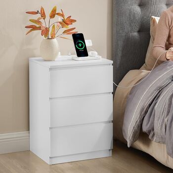 Set Of One/Two Bedside Table With Charging Station, 2 of 10