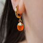 Carnelian July Birthstone Hoop Earrings, thumbnail 3 of 10