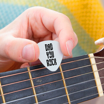 Personalised 'You Rock' Guitar Plectrum / Pick Keyring, 3 of 12