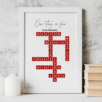 Create Your Own Valentines Scrabble Tile Framed Print, 2 of 2