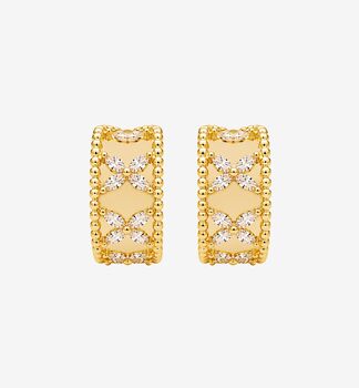 Kinmokusei Floral Beaded Hoop Earrings, 4 of 5