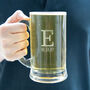 Personalised Initial + Date Etched Glass Tankard, thumbnail 1 of 7