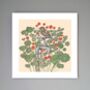 'Song Thrush And Nasturtiums' Print, thumbnail 1 of 3