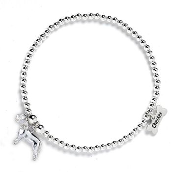 Sterling Silver Staffordshire Bull Terrier 3D Bracelet, 2 of 6