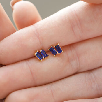 Stone Stud Earrings In Gold Plating, 10 of 11