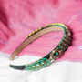 Leaf Diamante Gem Headband In Green, thumbnail 2 of 5