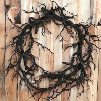 Black Branch Halloween Twig Wreath, 3 of 4