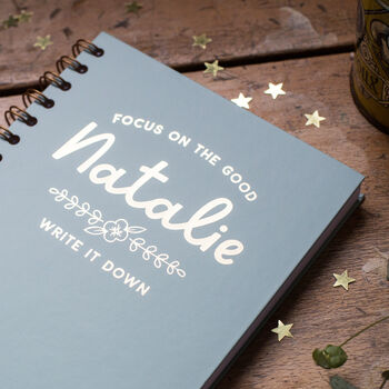 Personalised Focus On The Good Foil Notebook, 2 of 7