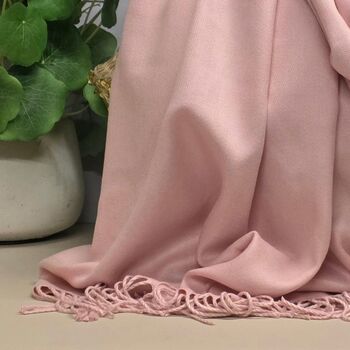 Super Soft Plain Pashmina Style Scarf In Light Pink, 3 of 3