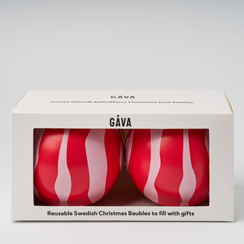Duo Of Baubles In Swedish Design Filled With Swedish Candy, 4 of 12