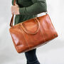 Personalised Buffalo Leather Cortes Compact Holdall, thumbnail 1 of 9