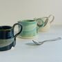 Ceramic Loop Handle Mini Jugs 180ml 6floz Capacity With Splash Design, thumbnail 7 of 12