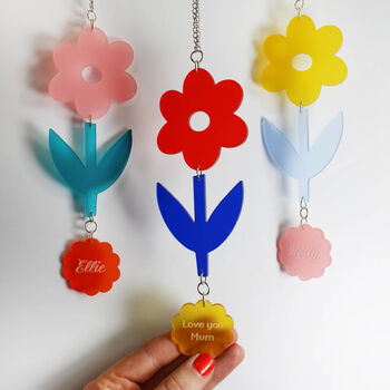 Personalised Acrylic Flower Mobile And Suncatcher, 3 of 5