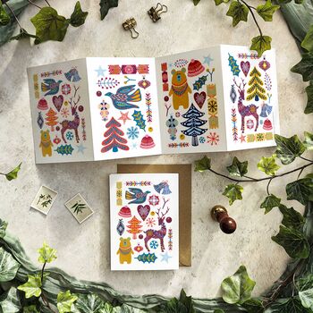 Scandinavian Block Print Christmas Card, 5 of 7