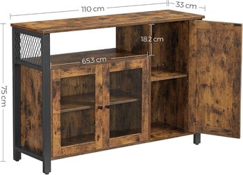 Storage Cabinet Sideboard Buffet Table With Three Doors, 2 of 6