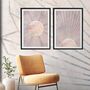 Two Boho Sun Pink Gold Bohemian Wall Art Prints, thumbnail 3 of 6