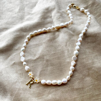 Freshwater Pearl And Daisy Personalised Necklace, 4 of 12